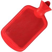 SteadMax Hot Water Bottle, Natural Rubber -BPA Free- Durable Hot Water Bag for Hot Compress and Heat Therapy, Red Color (1 Pack)