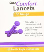 Sure Comfort Universal Lancet, 30g, 100 Count