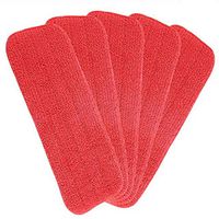 Haoun 5 Pcs Laminate Hardwood Floor Mop Microfiber Cleaning Pad Replacement Washable(Red)