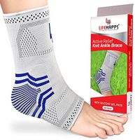 Lifehapps Ankle Brace Compression Support Sleeve with Stabilizing Gel Pads for Recovery and Powerful Pain Relief of Sprained Swollen Ankle, Achilles Tendonitis, Plantar Fasciitis,Heel Spurs (Small)