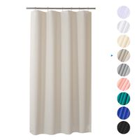 AmazerBath Plastic Shower Curtain, 36" W x 72" H EVA 8G Shower Curtain with Clear Stones and 6 Rust-Resistant Grommet Holes, Waterproof Thick Bathroom Shower Curtains Without Chemical Odor-Khaki