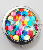 BlackKey Bohemian Pattern 3-Compartment Decorative Pocket Gift Box Case Organizer for Pill, Color 1 -2070