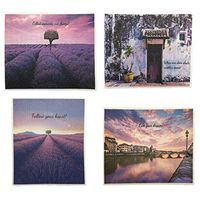 Set of 4 Eco-Friendly Biodegradable Swedish Dishcloths, Cellulose Sponge Cloth, Absorbent and Reusable Cleaning Cloths (Love Tuscany)