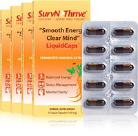 Powerful Anti Viral Fermented Korean Panax Ginseng | 13% Ginsenoside Ilhwa Extract |"Smooth Energy Clear Mind" LiquidCaps 4-Pack | 13-42% More GS15-4 Fermented Extract | Optimum Stress Management