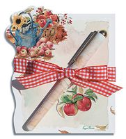 Lissom Design Die-Cut Notepad Set, 5 x 4.5-Inches, Apple Orchard