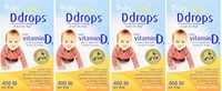 Ddrops hQvYwF Baby 400 IU, Vitamin D, 90 drops 2.5mL, 4 Pack