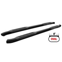 Side Step Bars Compatible With 1999-2013 Silverado & GMC Sierra 1500 2500HD Extended Cab | Black Powder Coat Finish Carbon Steel Running Boards Nerf Bars By IKON MOTORSPORTS | 2000 2001 2002 2003 2004