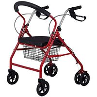 Walker for The Elderly, Four-Wheeled Walker with Seat and Footstool, Lightweight and Portable, Suitable for The Elderly with Reduced Mobility, Rehabilitation Training, Or Shopping