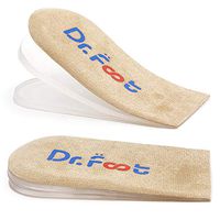 Dr. Foot's Adjustable Orthopedic Heel Lift Inserts, Height Increase Insole for Leg Length Discrepancies, Heel Spurs, Heel Pain, Sports Injuries, and Achilles tendonitis (Beige, 3 Layers)