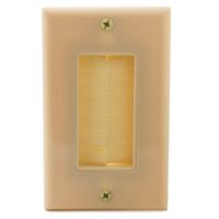 YinXiong Single Gong Brush Wall Plate - One Gang Face Plate With Brush Bristles - Ivory (1 Gang (1 Pack), Ivory)