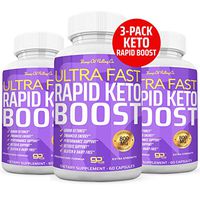 (3-Pack) Ultra Fast Keto Boost Pills - Rapid Keto Boost 180 Count Advanced BHB Exogenous Ketones Ketosis Ketogenic Supplement for Men Women - 3 Bottles