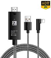 Hoidokly Compatible with iPhone iPad to HDMI Cable 6.6ft Plug and Play HDMI TV Connector HDTV 1080P Compatible with iPhone 11/11 Pro/XS/XS Max/XR/X /8/7 /6/5 Series, Pad Air/Mini/Pro, Pod Touch