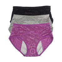 Women Menstrual Period Leakproof Panties,Incontinence Panty XXS-4XL/11 (US Size XL/8, Black Gray Purple)