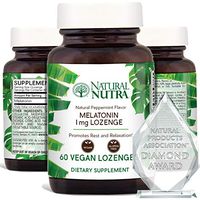 Natural Nutra Melatonin Lozenges, Peppermint Flavor, Vegan and Vegetarian, 1mg, 60 Dissolvable Tablets