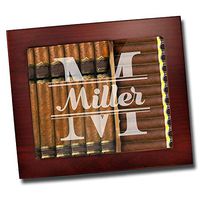 Personalized Groomsmen Cigar Humidor Gift Box Set - Custom Engraved Groom, Best Man Wedding Party Cigar Gifts (Rosewood)