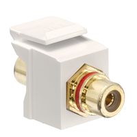 Leviton 40830-BTR QuickPort RCA, Gold-Plated Connector with Red Stripe, Light Almond