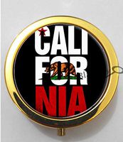 BlackKey New York California Flag 3-Compartment Decorative Pocket Gift Box Case Organizer for Pill, Color 2 -261