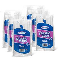 [480 Count] PlastiMade 9 Oz Clear Plastic Disposable Reusable Drinking Cups For Home, Office, Wedding, Events, Parties, Take Out, Water, Juice, Soda, Beer Cocktails (6 Packs)