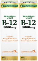 B-12 5000 mcg Sublingual Liquid Energy Health, 2 Fl Oz (2 Bottles)