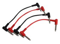 Sendt 1/4 inch (6.3mm) Male to Male Mono Instrument Cable 4 pack, 2 Red and 2 Black