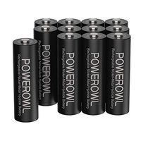 POWEROWL Rechargeable AA Batteries, 2800mAh High Capacity Double A Batteries 1.2V NiMH Low Self Discharge (Pack of 12)