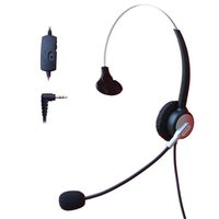 Comdio H303VP5 2.5mm Call Center Headset Headphone with Mic + Volume Mute Controls for Cisco Linksys SPA Clarity XLC3.4 D704HS D704C D703HS D702HS Telephone IP Phones & 5.8GHz 900MHz Cordless Phone
