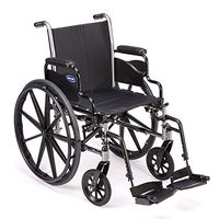 Invacare Tracer SX5 Wheelchair, with Desk Length Arms and T93HCP Hemi Footrests with Heel Loops, 22" Seat Width