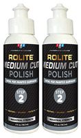 Rolite Medium Cut Polish (4 fl. oz.) for Removing Compound Scratch & Swirl Marks for Automotive Clear-Coat Paints. Low Sling, Easy Clean-up 2 Pack