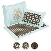 Ajna Acupressure Mat and Pillow Set - Natural Organic Linen Cotton Acupuncture Mat & Bag - Back Pain Relief, Neck Pain Relief, Stress Reliever, Reflexology, Sciatica, Trigger Point Therapy - Eco Luxe