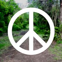 Peace Sign Symbol [Pick Any Color] Vinyl Transfer Sticker Decal for Laptop/Car/Truck/Window/Bumper (10in x 10in, White)