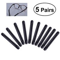 ROSENICE Silicone Anti Slip Ear Hooks for Eyeglass Sunglasses 5 Pairs (Black)