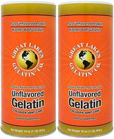 Great Lakes Unflavored Gelatin, Kosher, 16 oz (Pack of 2)