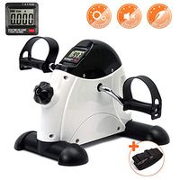 DECELI Under Desk Bike Pedal Exerciser - Portable Mini Exercise Bike for Arm/Leg Exercise, Mini Exercise Peddler with LCD Display（White）