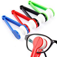 ANFUN 5 Pieces Glasses Cleaner to Clean The Clip Superfine Fiber Eyeglass Cleaner Soft Brush Cleaning Tools Mini Microfiber Glasses Cleaner Clean The clamp Mini Size Mini Glasses Cleaner (Random Colo