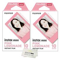 Fujifilm Instax Mini 8 and Mini 9 Pink Lemonade Film 2 Pack (20 Exposures) + Quality Photo Microfiber Cloth ...