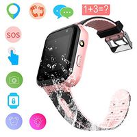 Kids Smart Watch GPS Tracker Waterproof - Child Watch Phone Digital Wrist Watch SOS Alarm Clock Camera Flashlight Phone Watch for Children Age 3-12 Boys Girls (01 Waterproof Pink)