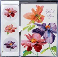 Fringe Studio Baja Poppy Boxed Set of 14 Blank Thank You Note Cards includes Stickers 907008