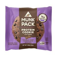Munk Pack Double Dark Chocolate Protein Cookie with 16 Grams of Protein | Soft Baked | Vegan | Gluten, Dairy and Soy Free | 6 Pack