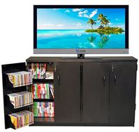 Venture Horizon Double Multimedia TV Cabinet- Black