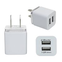 Tuscom Portable 3 Ports US Plug AC Charger,1.0A/ 2.1A 10W for Home Travel Wall Charger,for Phones Cameras IPAD,MP3 Players (Silver)
