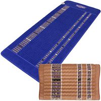 GemsMat - Isabella- Far Infrared Amethyst Jade Obsidian Crystal Stone Blue Mat (72"L x 32"W)- Isabella Memory Foam 19"L x 12"W Tan Pillow Combo - FIR Therapy -FDA Registered Manufacturer - Heating Pad