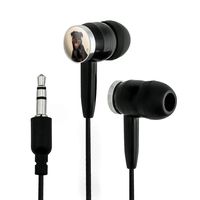 Graphics and More Rottweiler Dog Headphones Sitting DJ Novelty in-Ear Earbud Headphones - Black