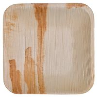 Green Atmos 100 pack 6 inch square disposable plates party wedding dinner buffet plate biodegradable compostable and eco-friendly palm leaf plates