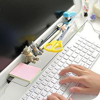 Computer Memo Board - Monitor Sticky Note Holder - Phone Message Memo Pad Shelves Storage Holder - Office Transparent Message Creative Multifunction Paper Notes Boards for Cabinets Shelves Dressers