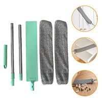 Gap Dust Cleaning Flat Head Brush, Adjustable Lengthening Telescopic Rod Dust Ash Cleaning Tools, Wet and Dry Cleaning Artifact Duster for Home, Bed Bottom, Sofa Gap