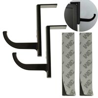 Akak Store 2 Pcs Black Headphone Headset Hanger Monitor Stand Holder Headset Stick-on Hook for Home and Office
