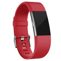 iGK Replacement Bands Compatible for Fitbit Charge 2, Adjustable Replacement Bands with Metal Clasp Classic Edition Red Large
