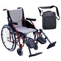Karman S-Ergo 115 Ultra Lightweight Ergonomic Wheelchair | Seat Size 20" X 17" | Upgraded to Elevating Legrests | Quick Release Wheels in Red & Free Front Zip Pocket Bag Black!