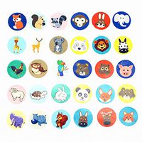 ZHU YU CHUN Cute Sticker Labels, Round Label for Gift Envelope Baking DIY Sealing Sticker (Animal)