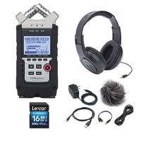 Zoom H4n Pro 4-Channel Handy Recorder Bundle with Accessory Pack For Zoom H4nSP, Stereo Headphones and 16GB SD Card